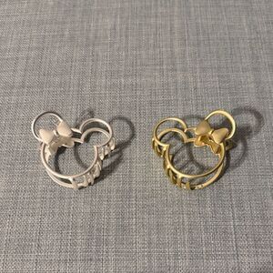 Gold and Silver Mickey Mouse Hair Clips